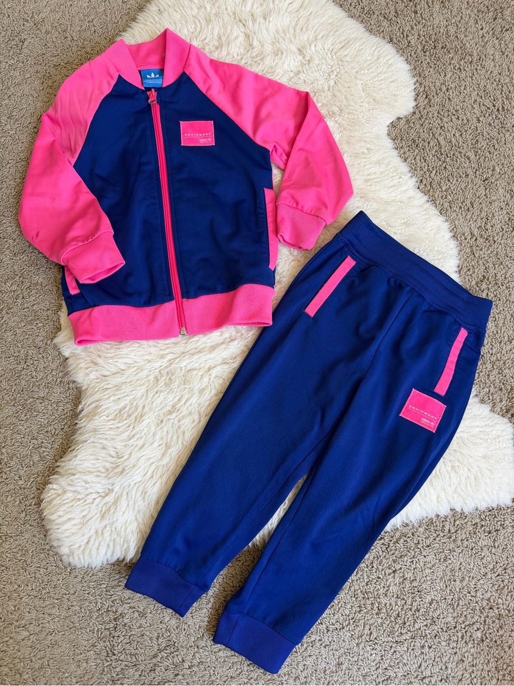 Adidas Tracksuit | 3T | Blue & Pink